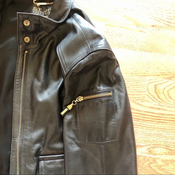 St. John Collection Soft Leather Moto Jacket XS - Picture 6 of 11